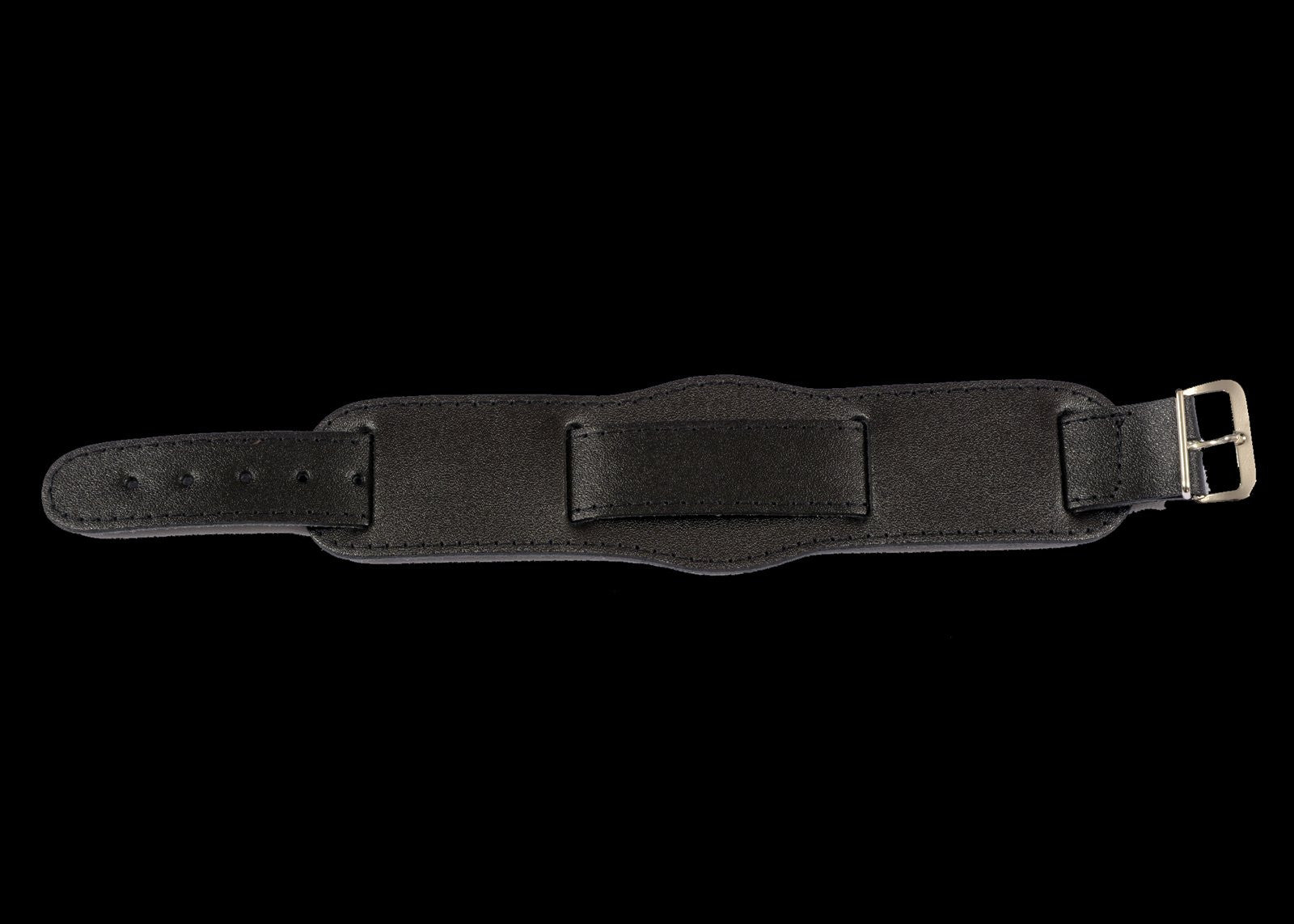Schwarzes 1950er Muster 18mm Leder-Militär-Uhrenarmband