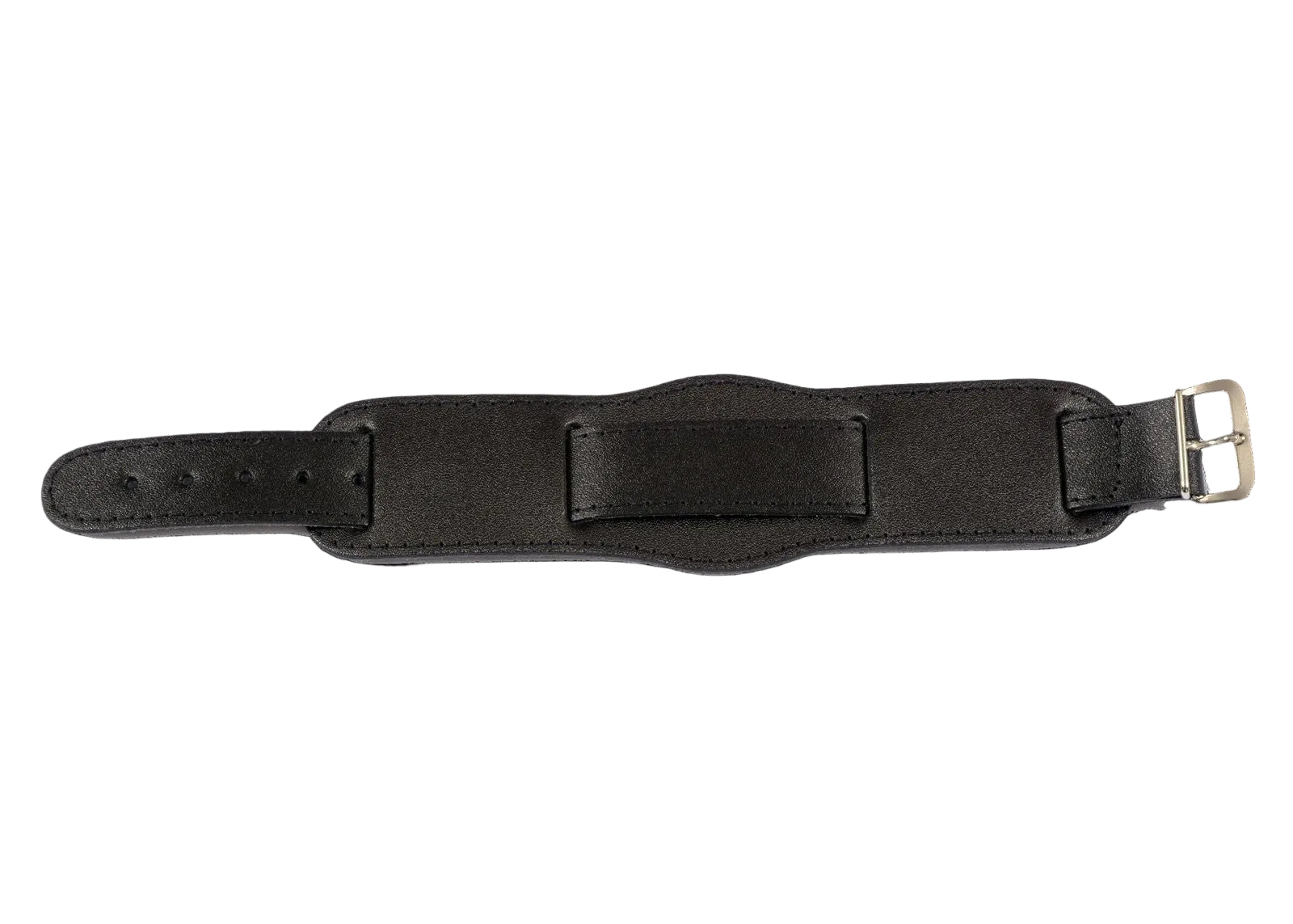 Correa de reloj militar de cuero negro con patrón de los años 50 de 20 mm