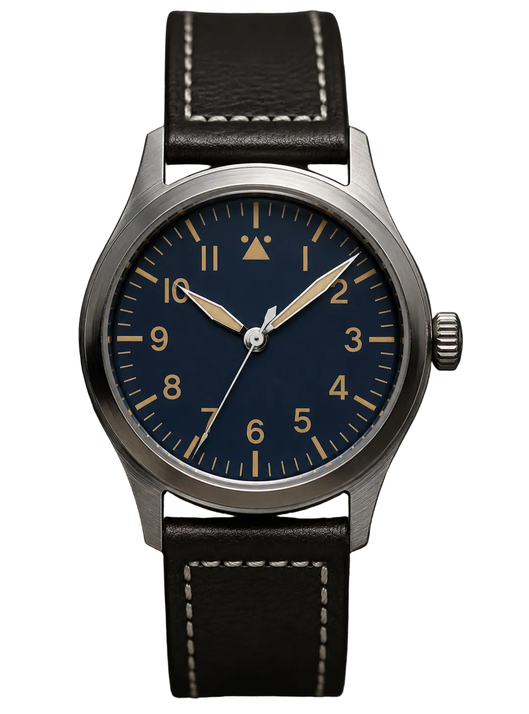 Reloj aviador militar automático Aeschbach Classic de 46mm con cristal de zafiro