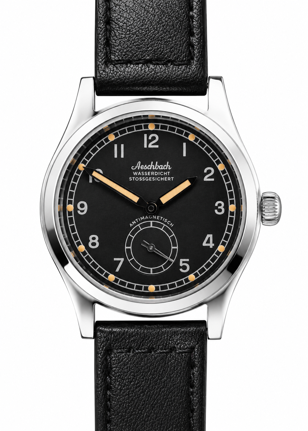 Aeschbach WW2 Pattern Germany Luftwaffe / Reichsluftfahrtministerium (RLM) Pilots Watch with an Automatic Swiss 31 Jewel Sellita SW260 Movement and a Domed Vintage Box Sapphire Crystal