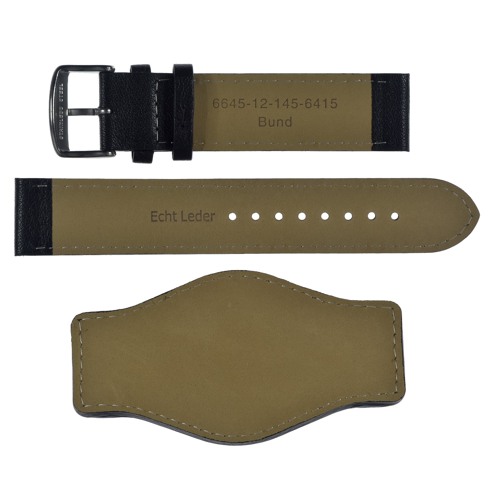 20mm Deutsches "Luftwaffe / Bund” Pilotenleder-Militär-Uhrenarmband
