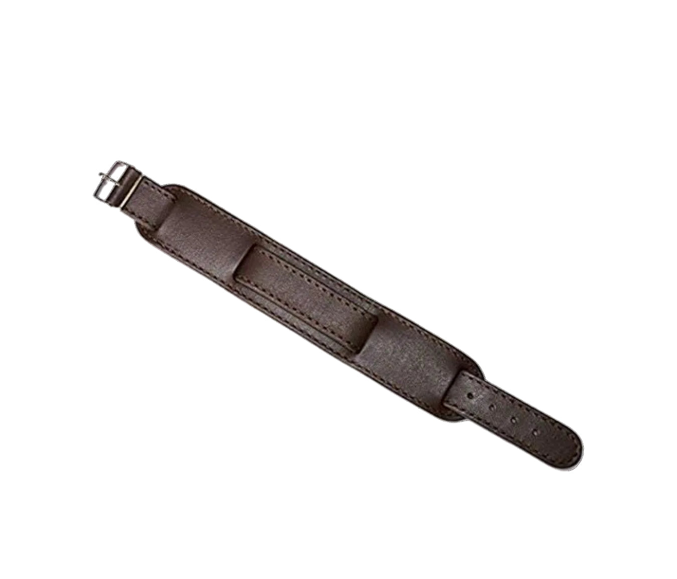 Braunes 1950er Muster 20mm Leder-Militär-Uhrenarmband mit Chromschnallen