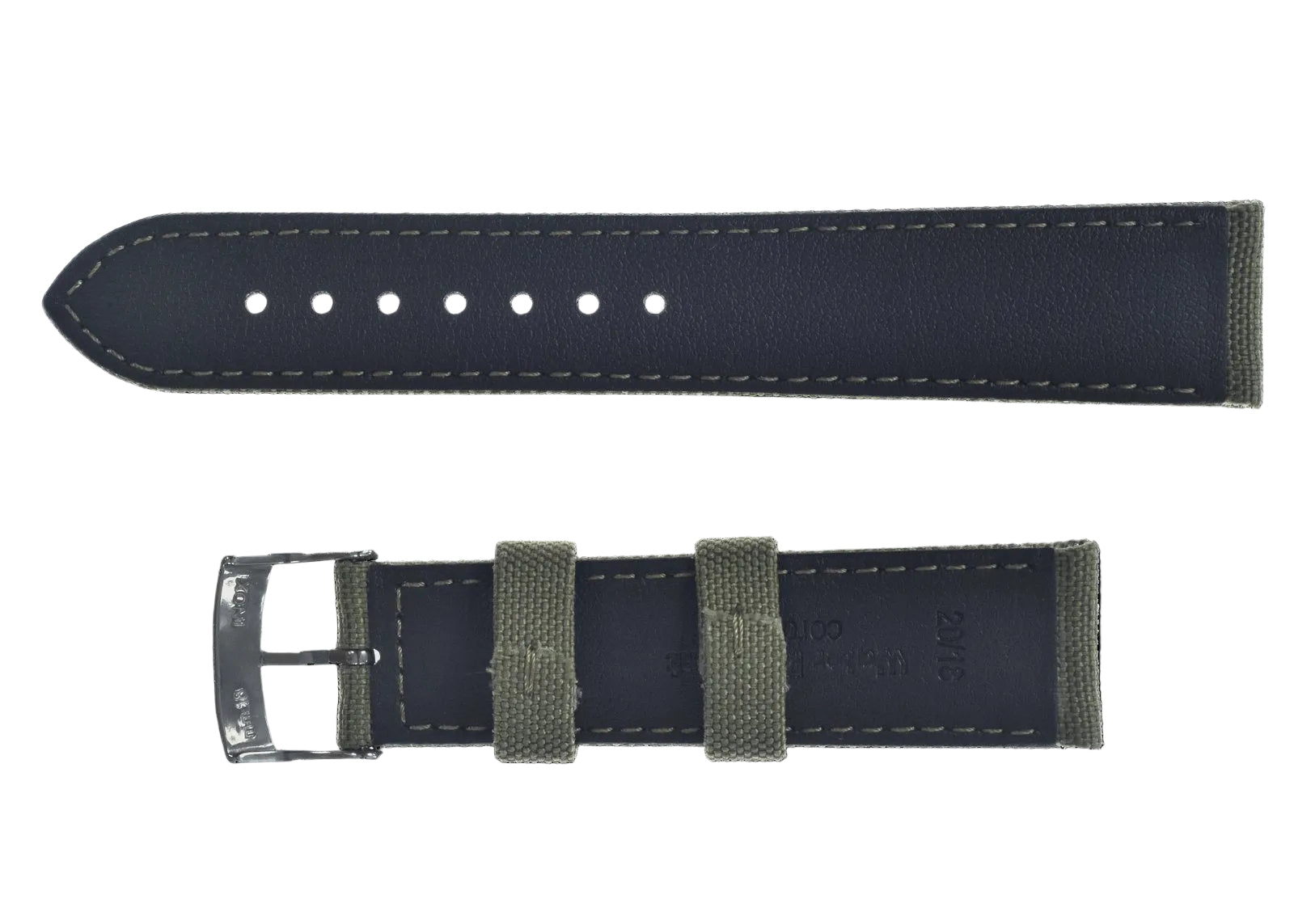 Correa Militar de Lona Patrón Retro de 2 Piezas de 24mm en Verde Oliva - La Correa de Tela Duradera Ideal para Relojes Militares