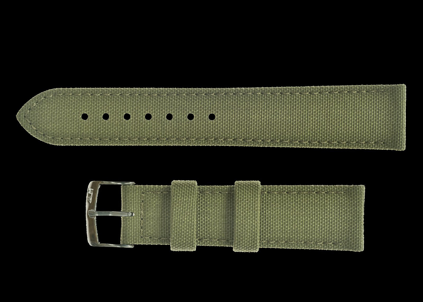 2-teiliges Retro-Muster 22mm Canvas Militär-Uhrenarmband in Olivgrün - Das ideale strapazierfähige Stoffarmband für Militäruhren