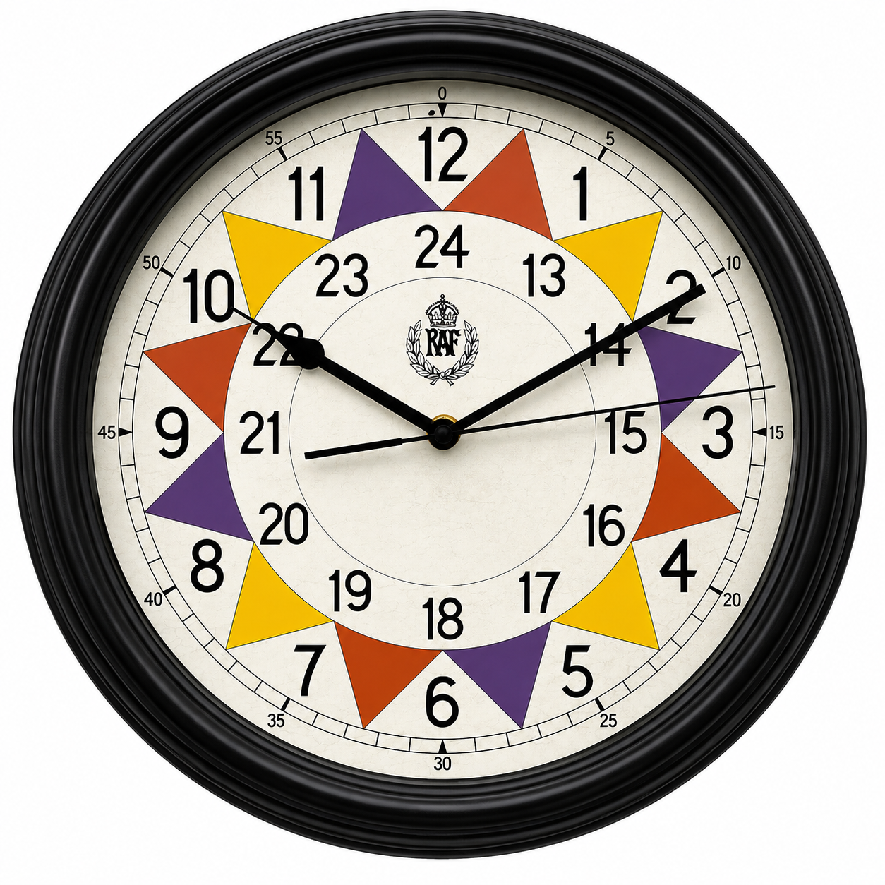 RAF 1940 "Schlacht um Großbritannien" Muster Replica Sektor-Wanduhr mit lautlosem Quarzwerk und durchgehender Sekunde (Größe 12" / 30,5 cm)