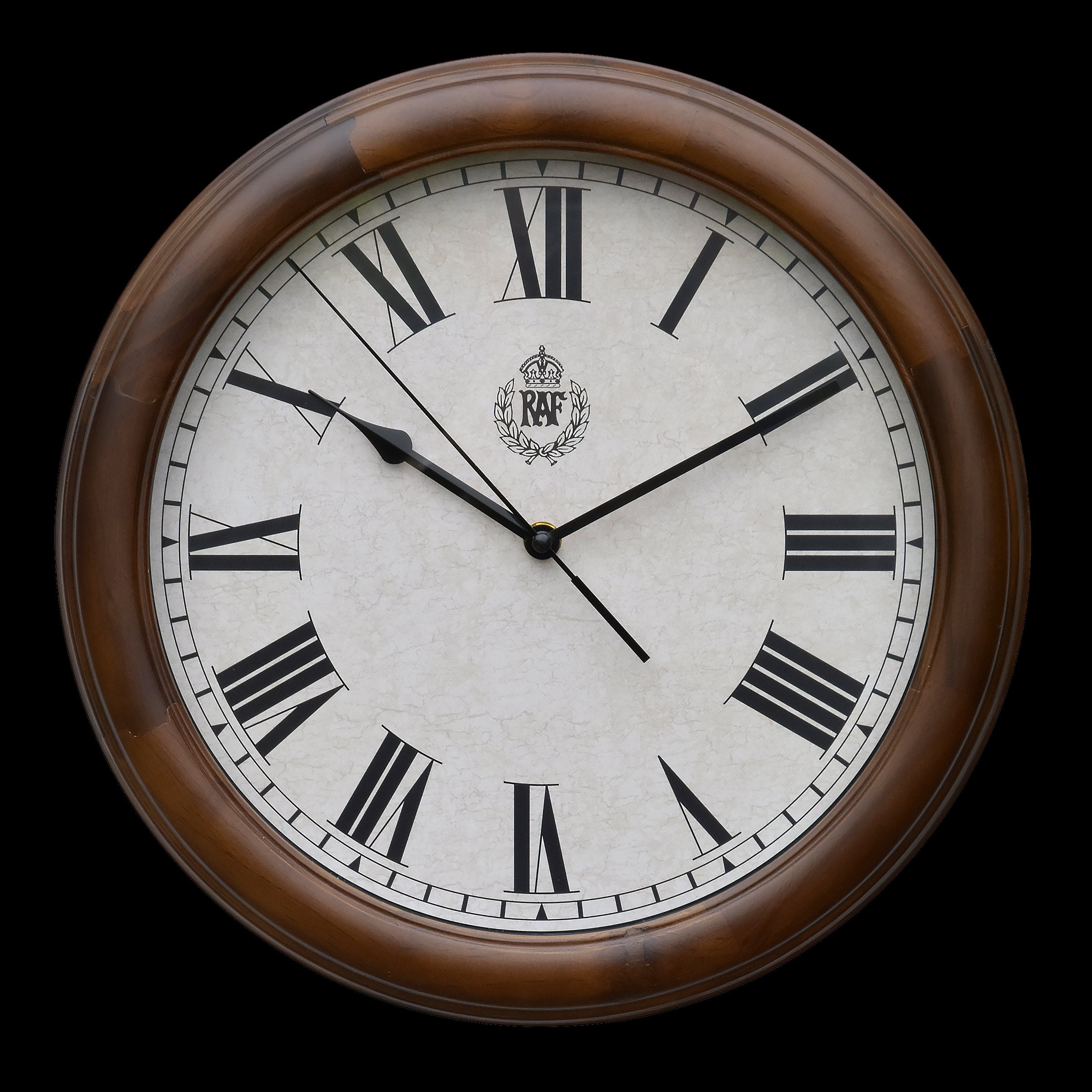 Royal Air Force 1940 Battle of Britain Pattern Replica Wooden Wall Clock with Silent Quartz Movement and Sweep Second Hand (Size 14" / 35.6cm)