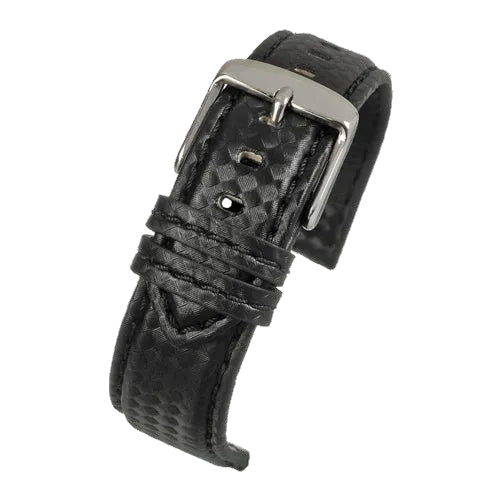 Correa Premium de Fibra de Carbono Negra de 24mm con Costuras a Juego