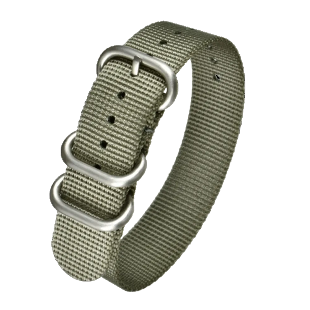 22mm Graues Ballistik Nylon Zulu Muster Militär-Uhrenarmband