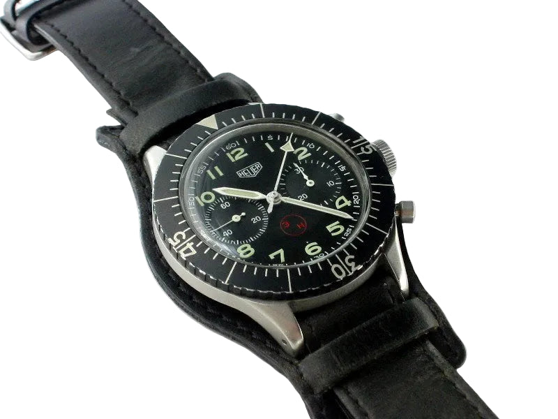 Correa de reloj militar de cuero aviador alemán "Luftwaffe / Bund" de 18mm