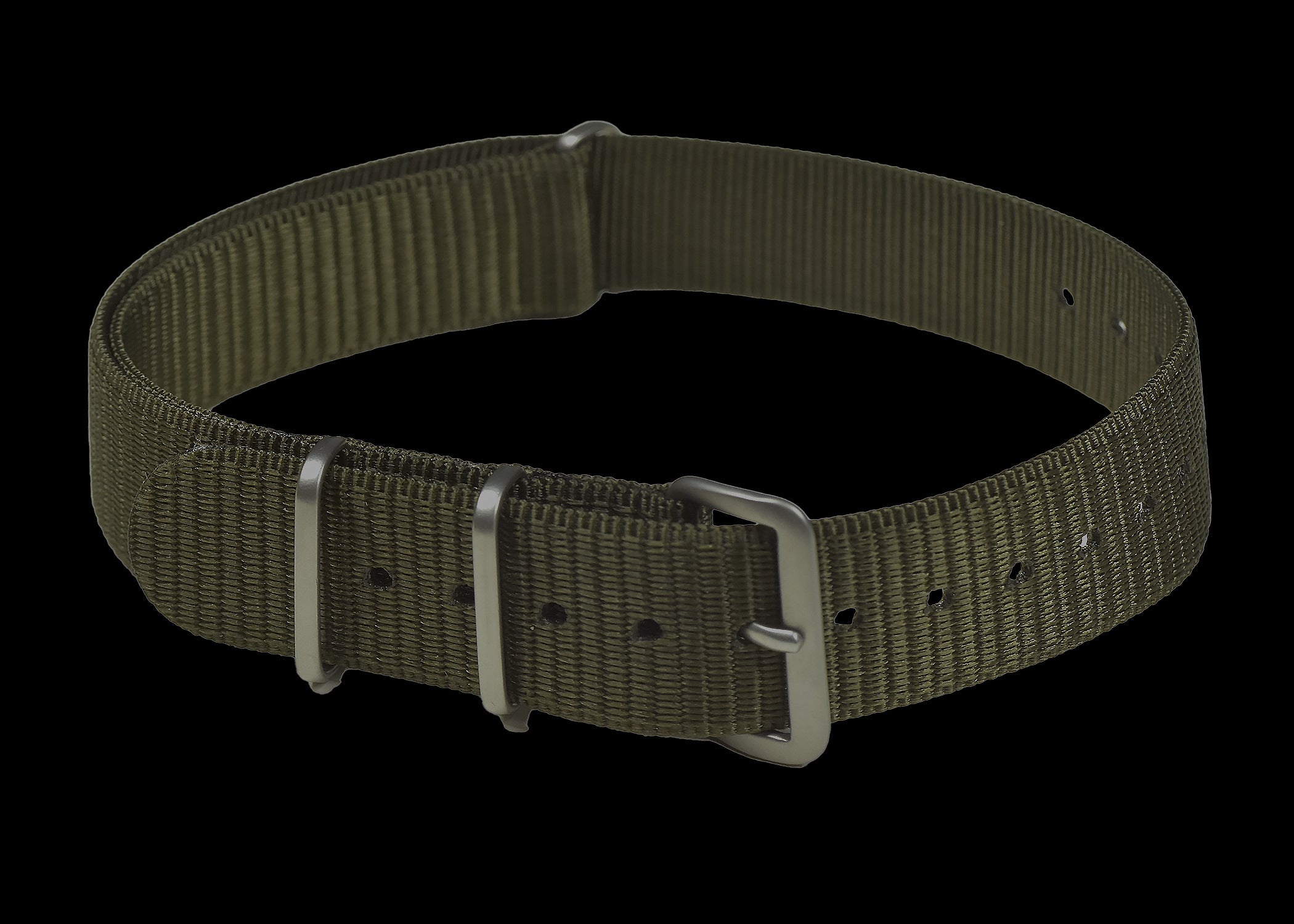 18mm NATO Militär-Uhrenarmband im Muster der 1970er Jahre, US-Militär Oliv/Khaki Material