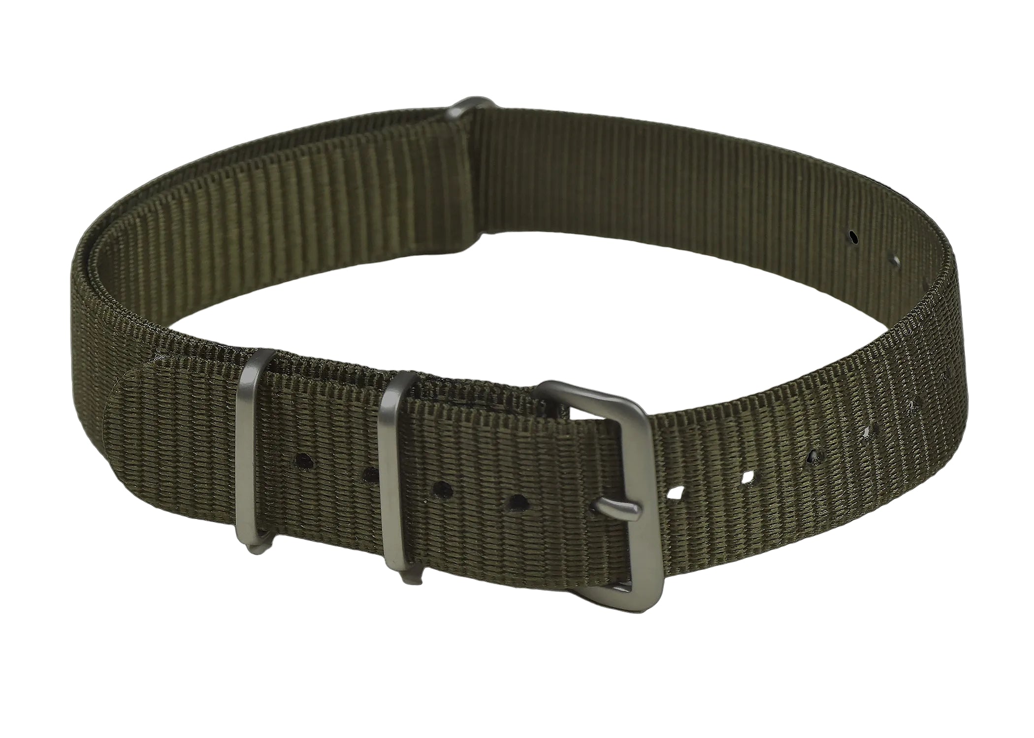 Correa de reloj militar NATO de 18 mm con patrón militar estadounidense de los años 70 en material oliva/caqui