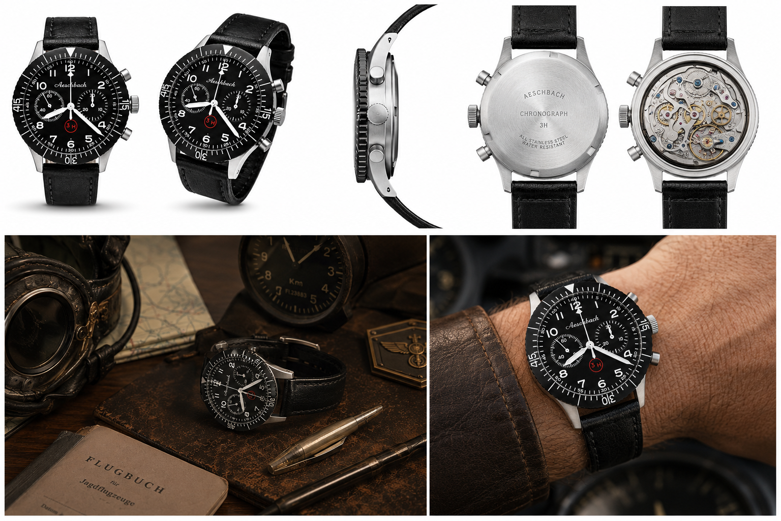 Aeschbach Mechanische Luftwaffe Bund NATO Muster Chronograph