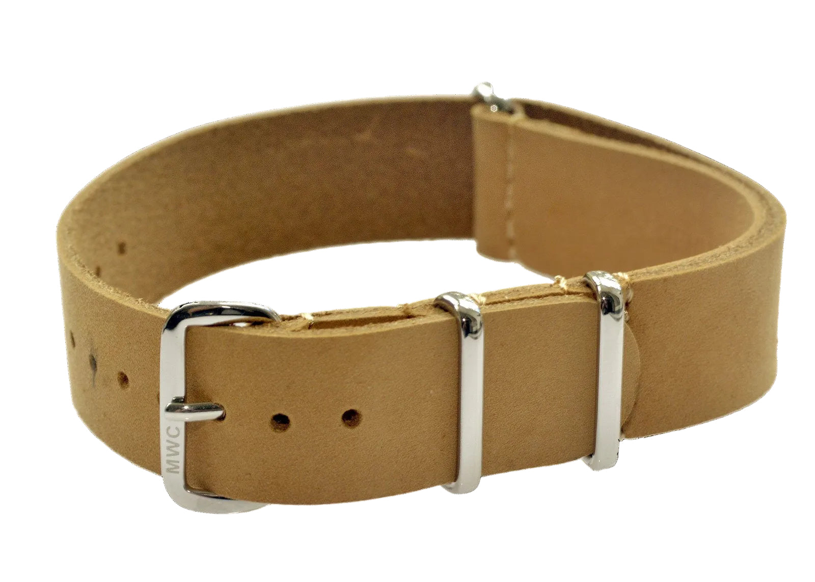 18mm Hellbraunes Leder NATO Militär-Uhrenarmband