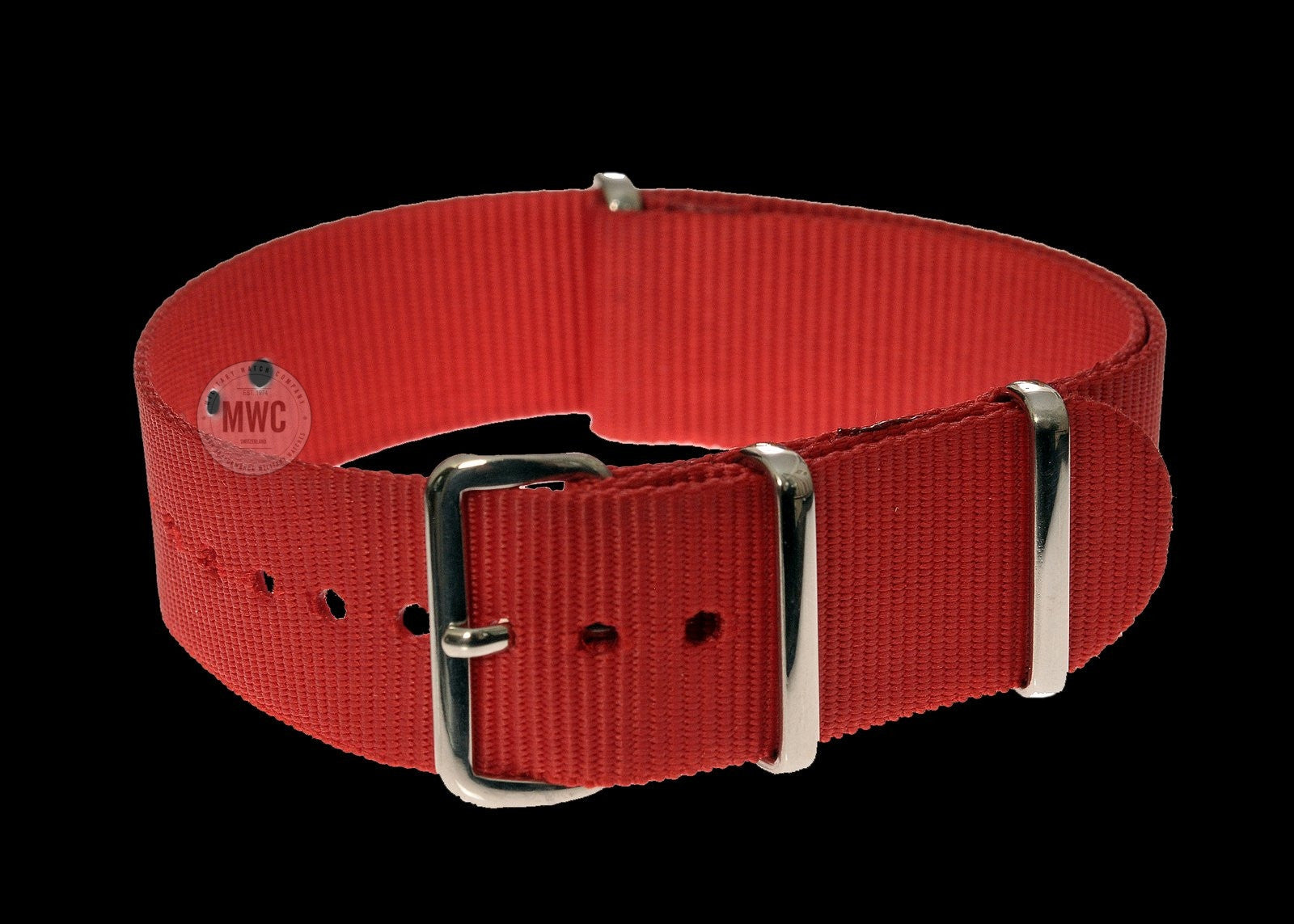 18mm Rotes NATO Militär-Uhrenarmband