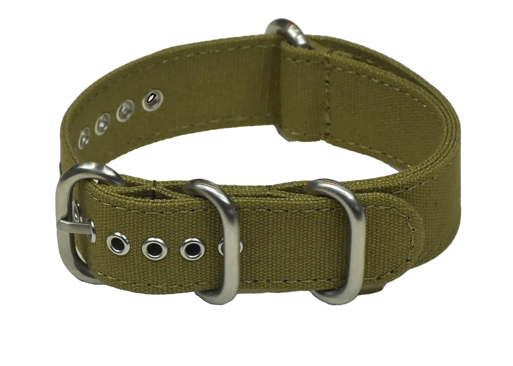 Armeegrünes 22mm Retro-Muster Canvas Einteiliges Armband