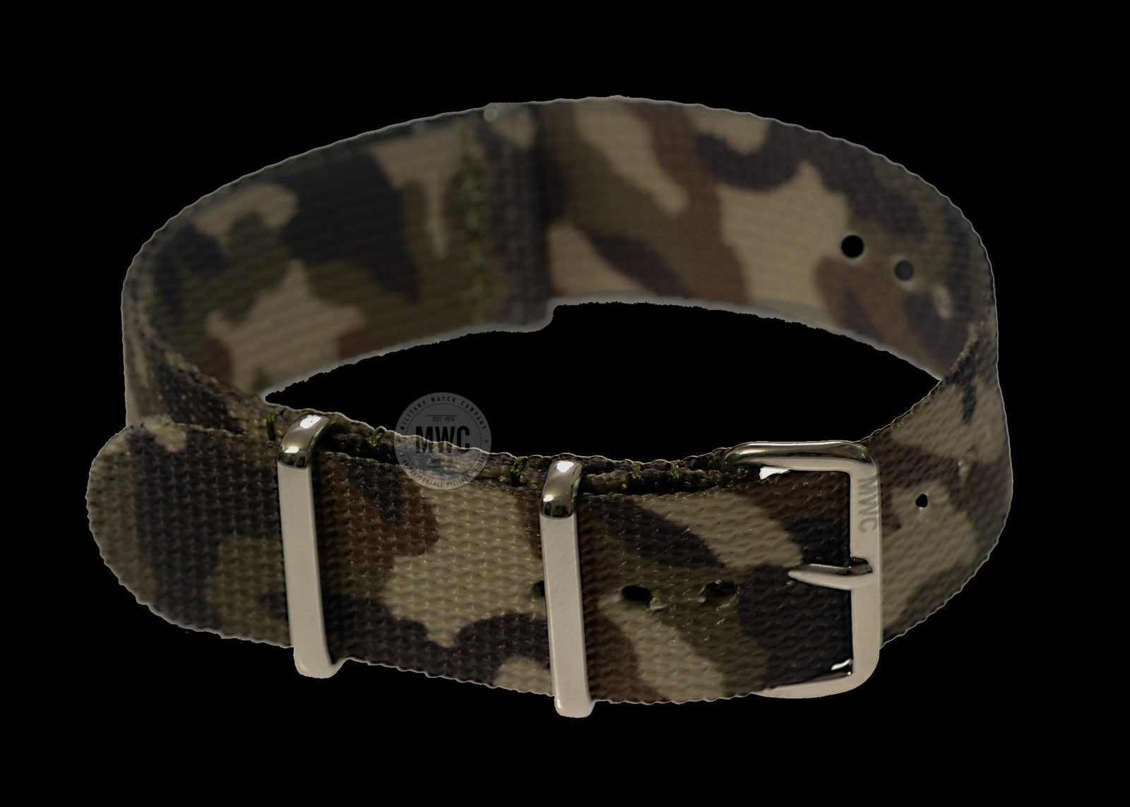 20mm "Mittelmeer-/Wüsten" Camouflage NATO Militär-Uhrenarmband