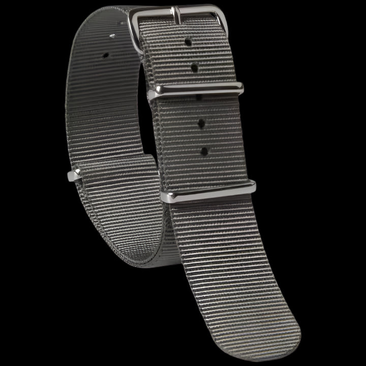 20mm Admiralty Grey NATO Military Watch Strap in Ballistic Nylon with Stainless Steel Fasteners