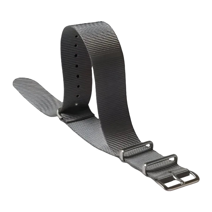 18mm admiralitätsgraues NATO Militär-Uhrenarmband aus ballistischem Nylon mit Edelstahlverschlüssen