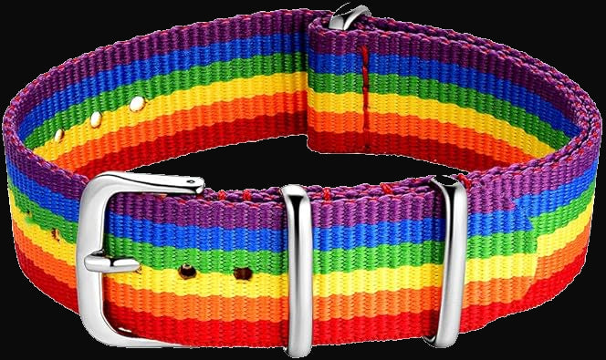 20mm LGBT Regenbogen NATO-Militär-Uhrenarmband aus ballistischem Nylon-Webband