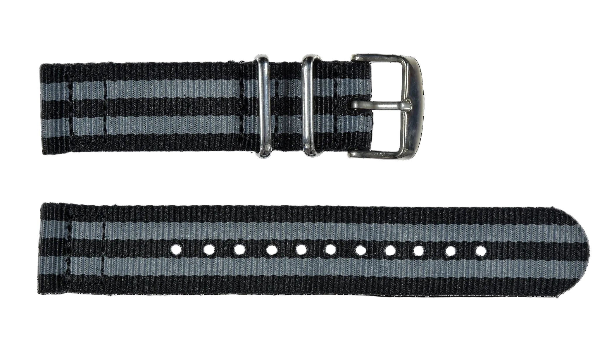 2-teilige 20mm "James Bond"-Muster NATO Militär-Uhrenarmband aus ballistischem Nylon mit Edelstahl-Verschlüssen
