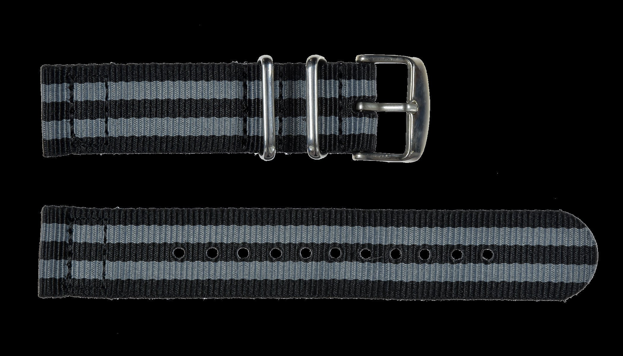 2-teilige 22mm "James Bond"-Muster NATO Militär-Uhrenarmband aus ballistischem Nylon mit Edelstahl-Verschlüssen