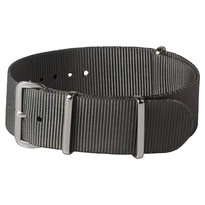 22mm admiralitätsgraues NATO Militär-Uhrenarmband aus ballistischem Nylon mit Edelstahlverschlüssen