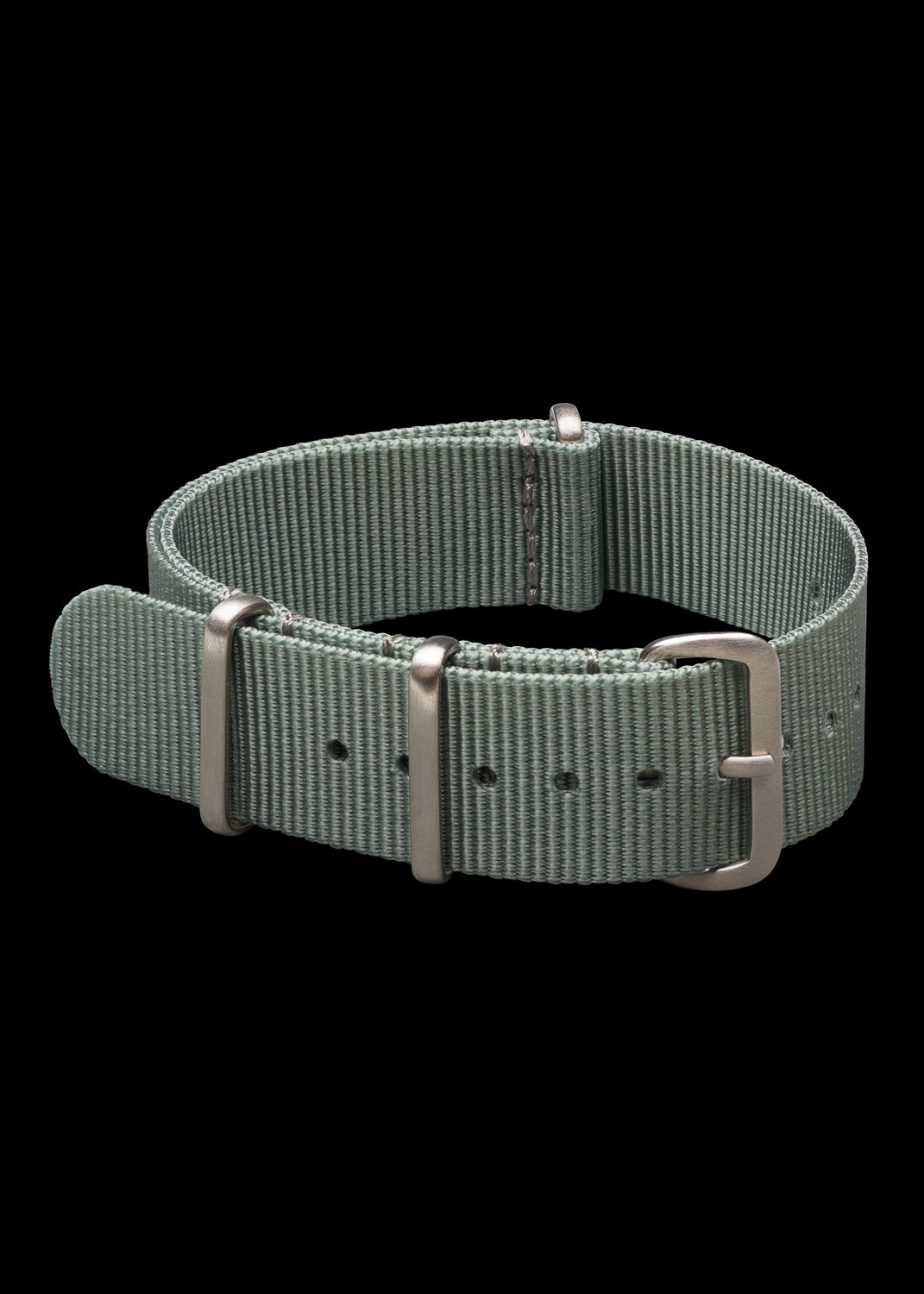 20mm Graues NATO-Militär-Uhrenarmband mit Edelstahlverschlüssen