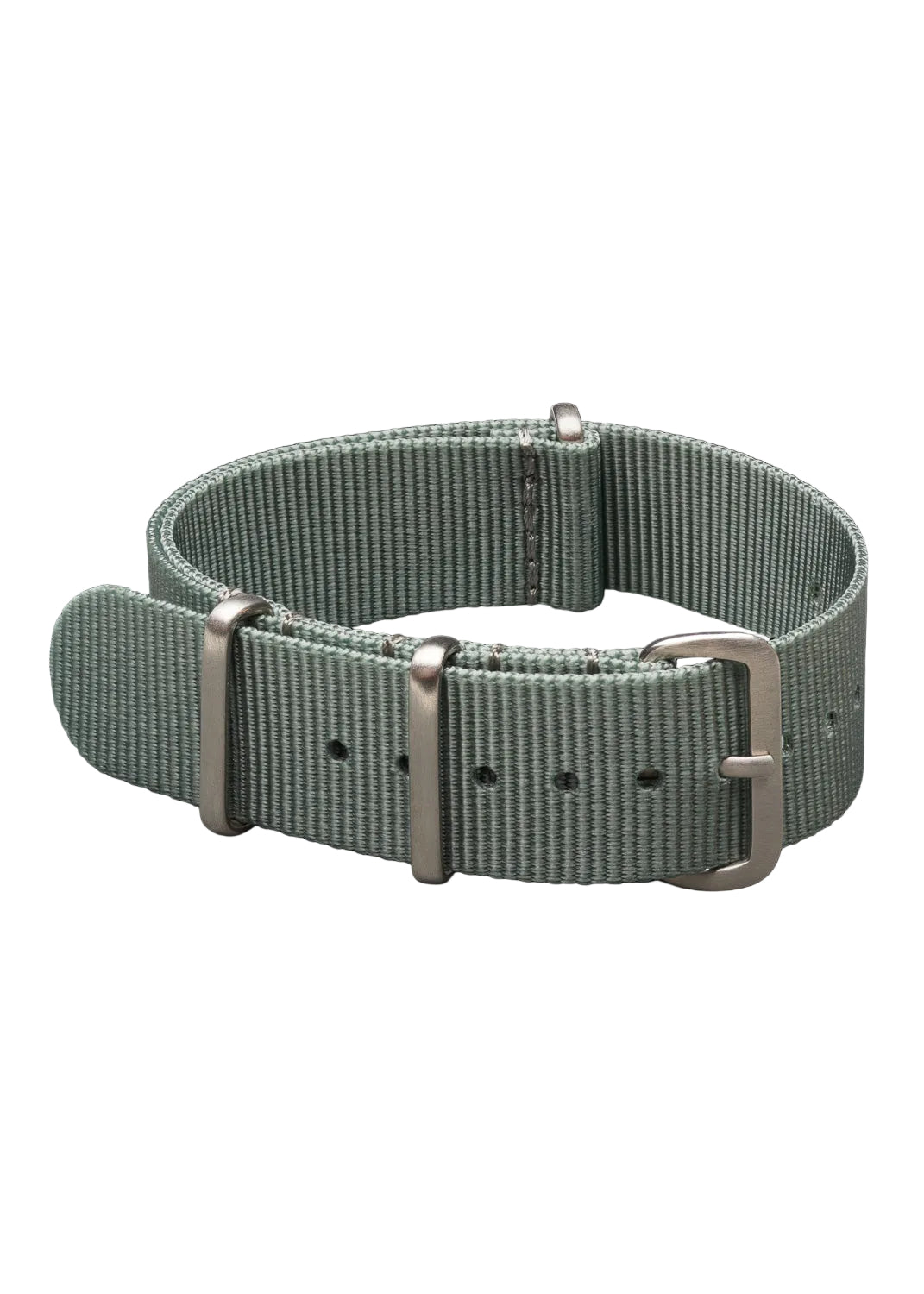 Correa de reloj militar NATO gris de 20 mm con cierres de acero inoxidable
