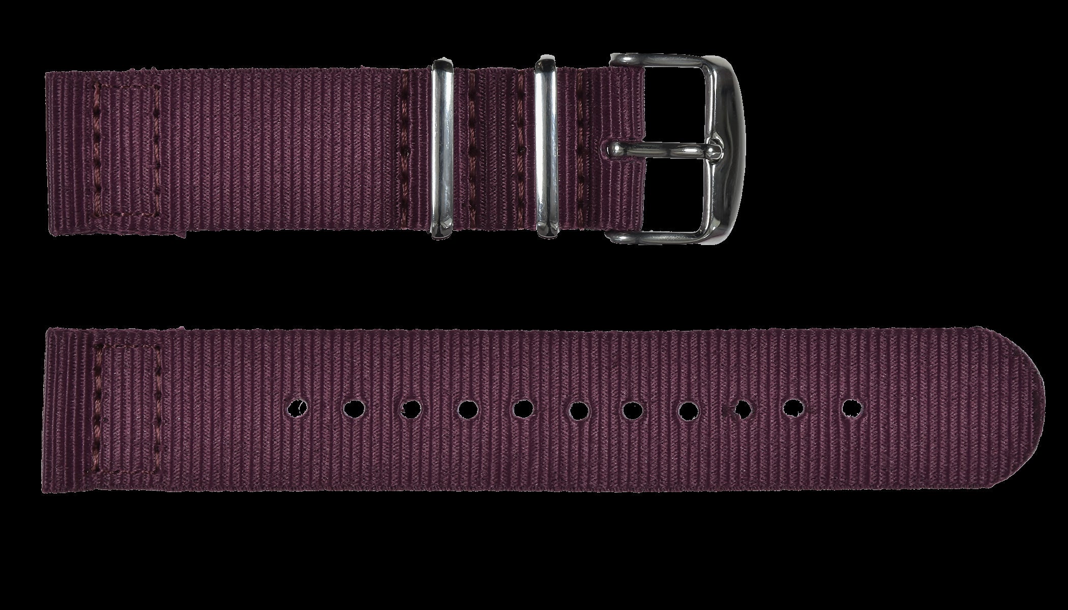 2-teilige 20mm Fallschirmjäger NATO Militär-Uhrenarmband aus ballistischem Nylon mit Edelstahl-Verschlüssen