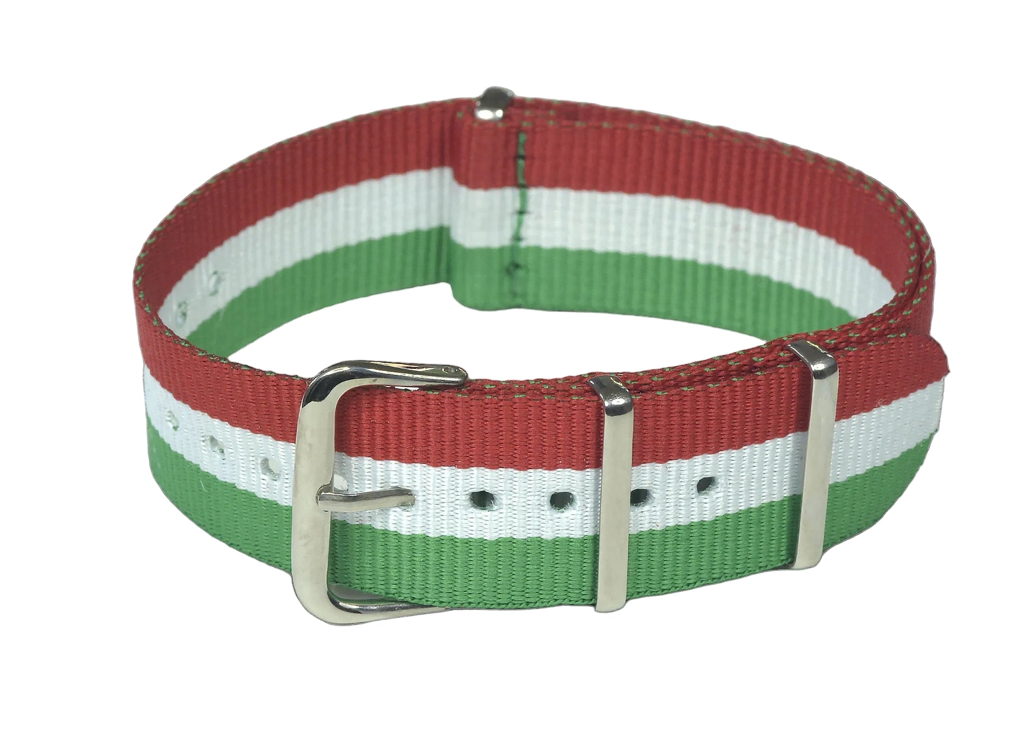 Italien 22mm "Rot, Weiß und Grün" NATO Militär-Uhrenarmband