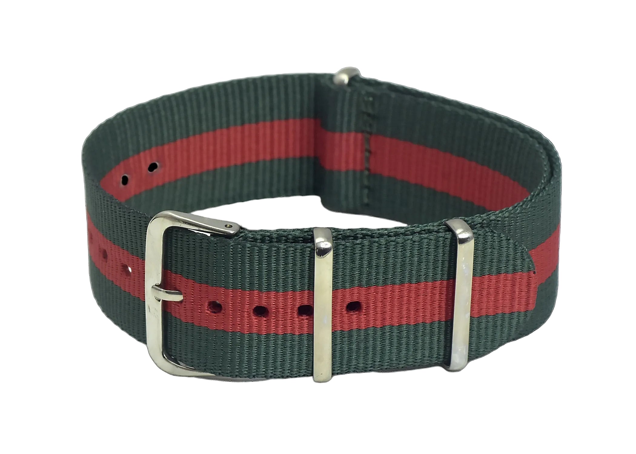22mm Grün und Rot NATO Militär-Uhrenarmband