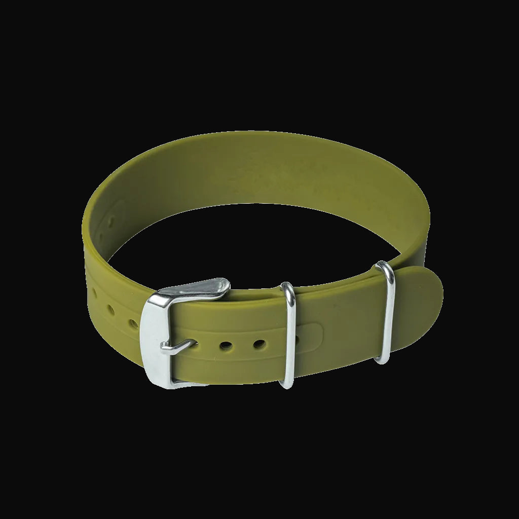 20mm Olivgrünes Silikon/Gummi NATO Militär-Uhrenarmband