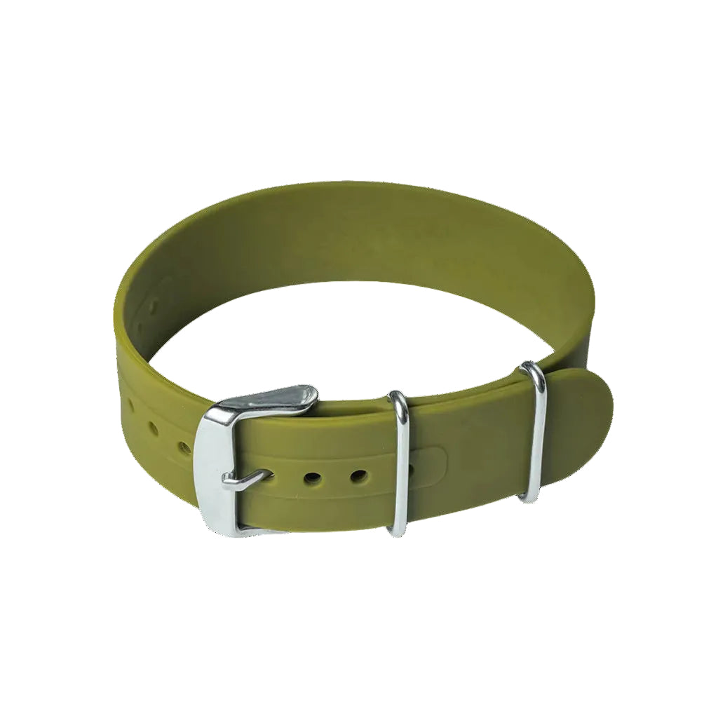 22mm Olivgrünes Silikon/Gummi NATO Militär-Uhrenarmband