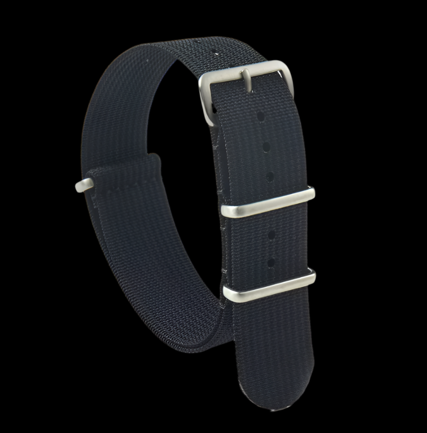 20mm Geripptes Schwarzes NATO Militär Uhrenarmband