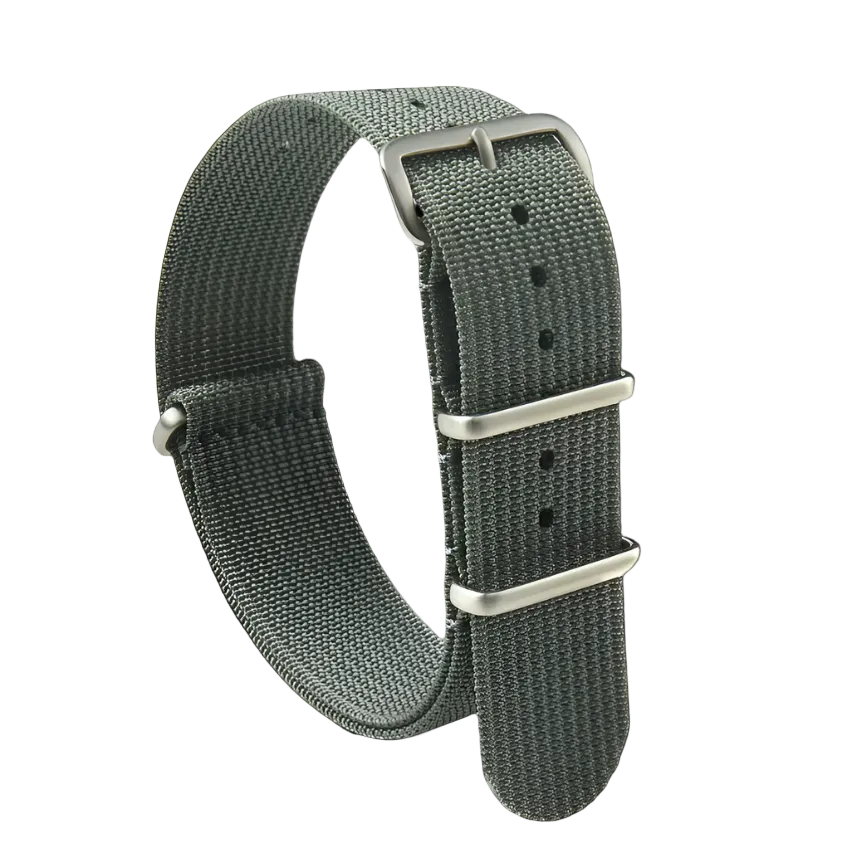 18mm Geripptes Graues NATO Militär Uhrenarmband