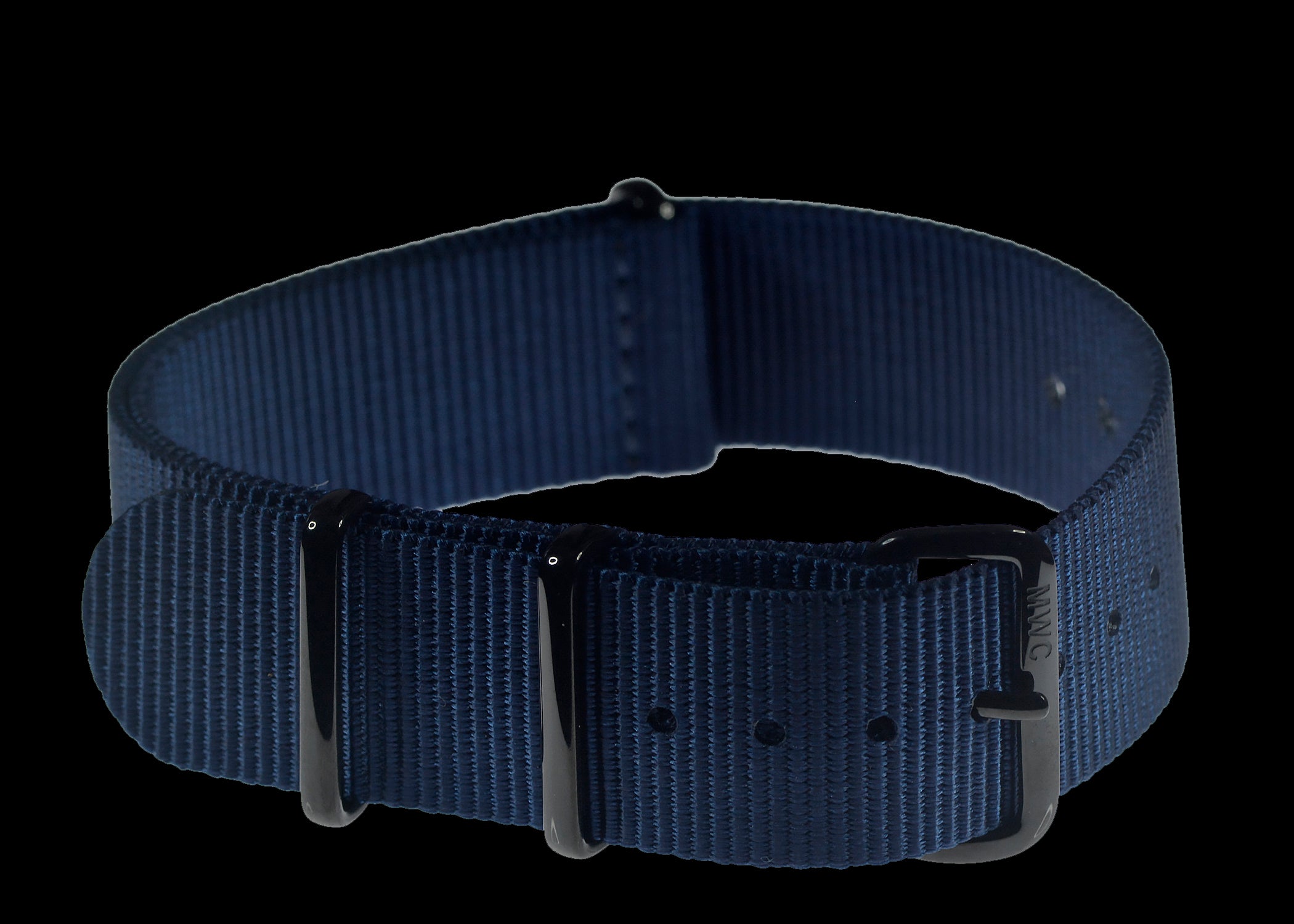 20mm Marineblaues NATO-Uhrenarmband mit covert PVD schwarzen Schnallen