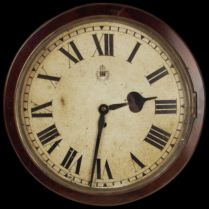 Royal Air Force 1940 Battle of Britain Pattern Replica Wooden Wall Clock with Silent Quartz Movement and Sweep Second Hand (Size 14" / 35.6cm)