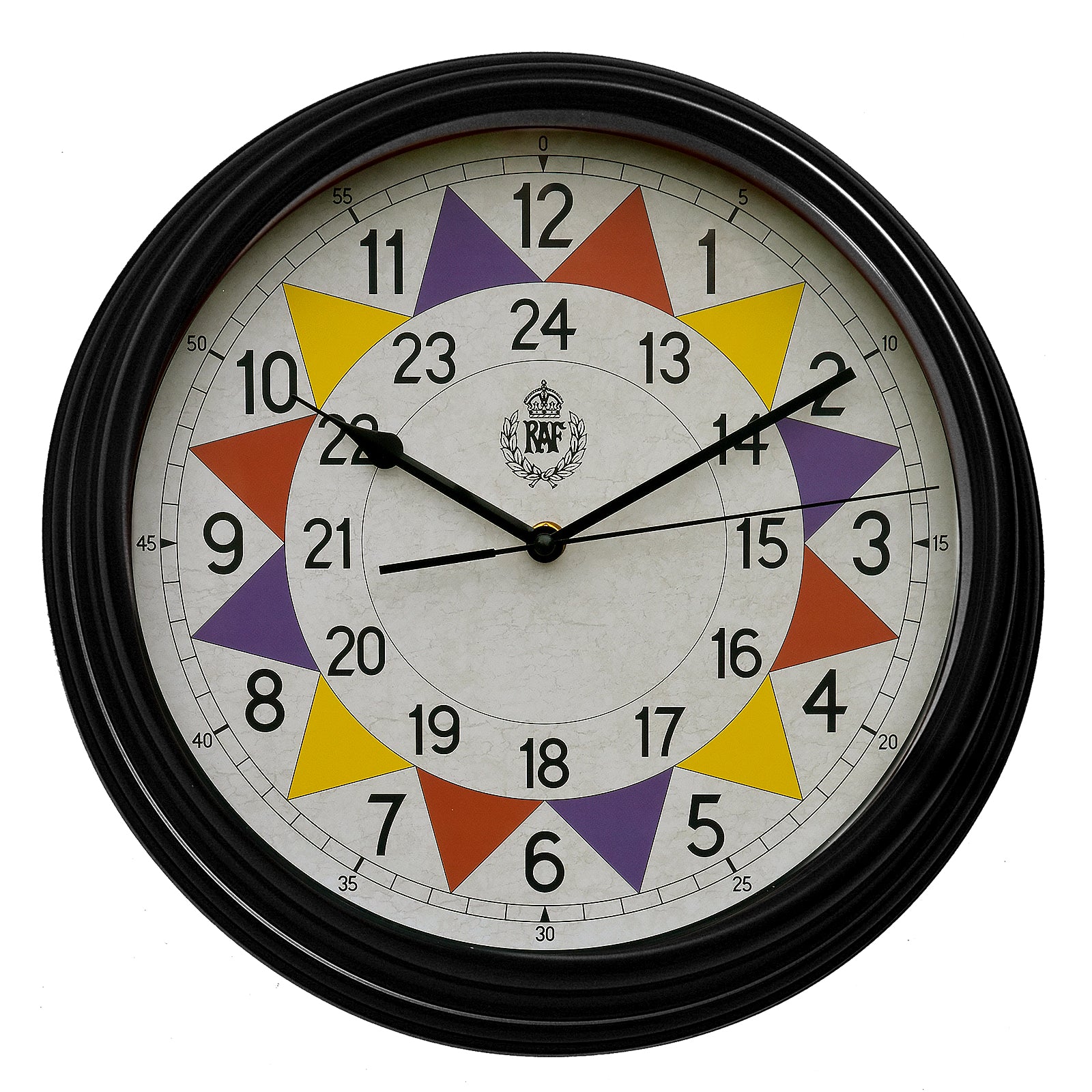 Réplica de reloj de pared sector RAF 1940 "Batalla de Inglaterra" con movimiento de cuarzo silencioso y segundero barrido (tamaño 12" / 30.5cm)