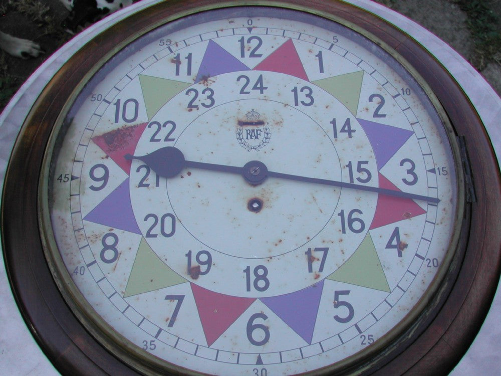 Réplica de reloj de pared sector RAF 1940 "Batalla de Inglaterra" con movimiento de cuarzo silencioso y segundero barrido (tamaño 12" / 30.5cm)