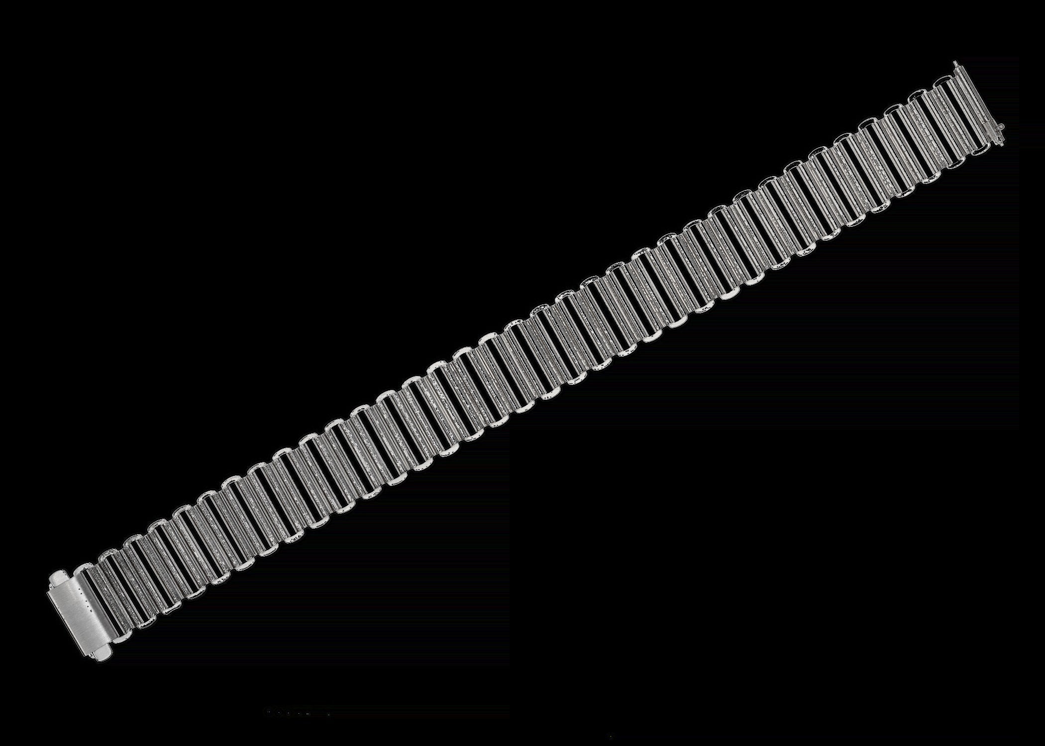 18mm Retro 1940/50er "Bonklip" Stil Edelstahlarmband - Ideal für antike oder Retro-Stil Uhren