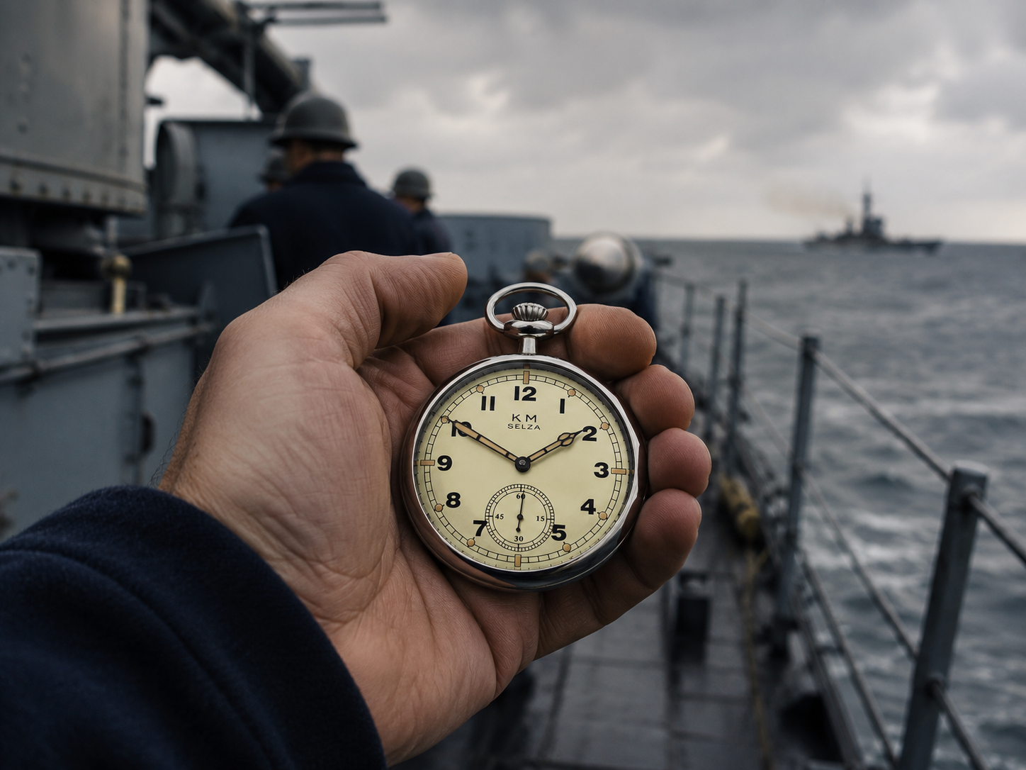 Selza WW2 Muster Deutsche Marine (Kriegsmarine) 17-Jewel Handaufzug Militär-Taschenuhr