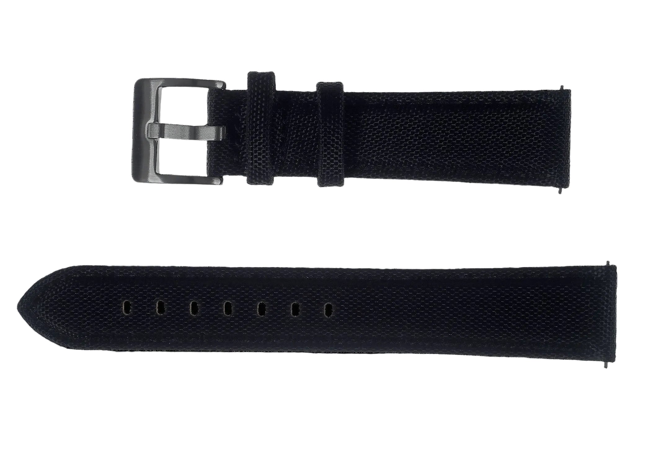 Correa de reloj CORDURA® de tela de vela negra de 20mm