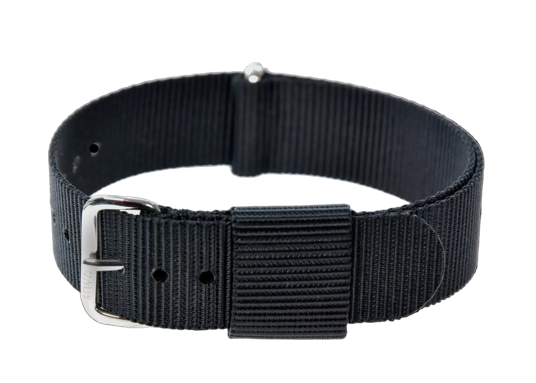 Correa de reloj militar híbrida negra de patrón estadounidense de 20 mm (cierres cromados)