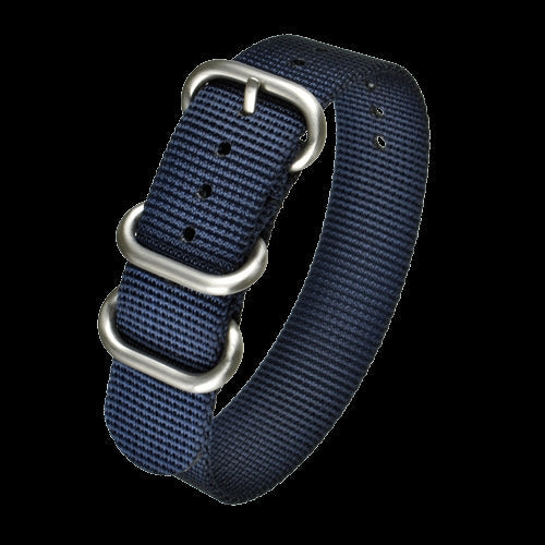 Cinturino militare Zulu in nylon modello blu navy da 22mm