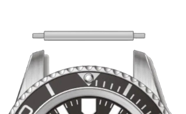 Par de pasadores de reloj diseñados para crear la apariencia de un reloj militar con barras sólidas fijas