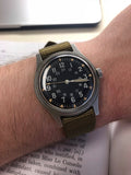 GG-W-113 U.S. 1960s Pattern Automatic Military Watch – 100m Water Resistant, Sapphire Box Crystal, Retro Stainless Steel 