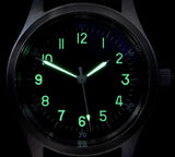 A-11 1940s WWII Pattern Automatic Military Watch – 100m Water Resistant, Box Sapphire Crystal, Retro 