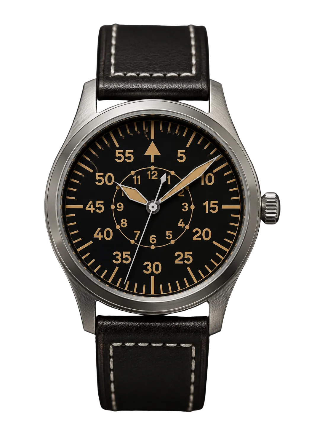 Aeschbach Classic 46mm Automatic XL Luftwaffe Pattern Military Aviators Watch with Sapphire Crystal