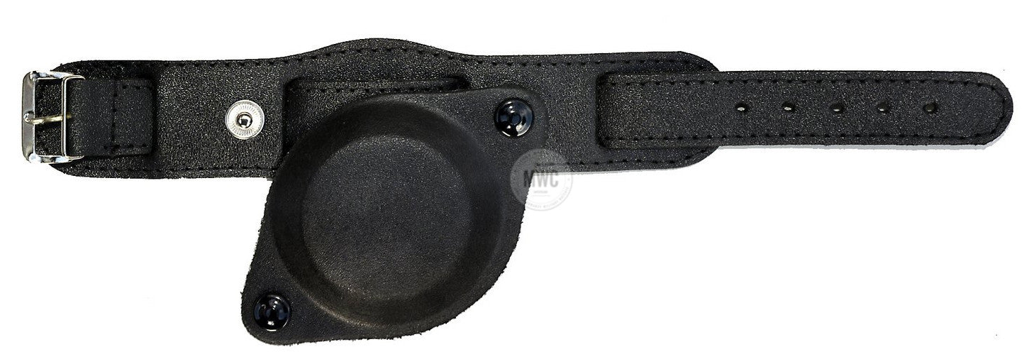 20mm Schwarzes 1950er Muster Leder Militär-Uhrenarmband mit schützendem Gesichtsschutz