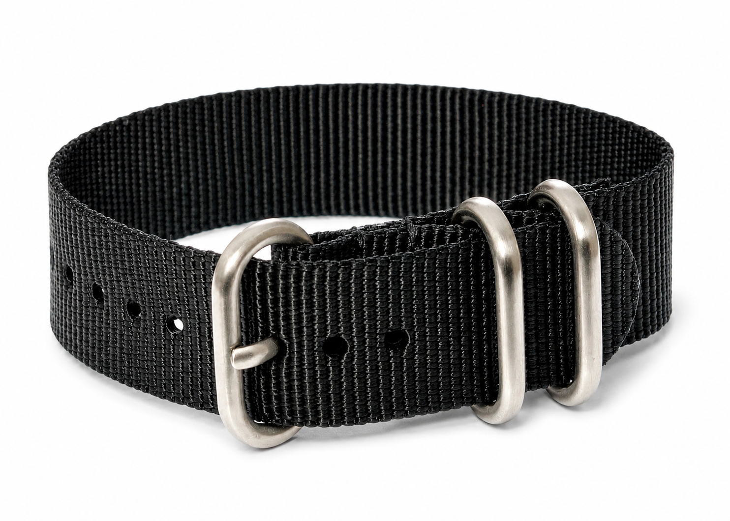 20mm Schwarzes Zulu-Muster Nylon Militär-Uhrenarmband
